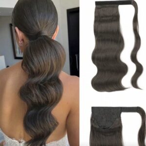 Laineline clip in hobusesaba Dark brown – 46 cm