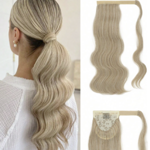 Laineline clip in hobusesaba, kuldne blond – 46 cm