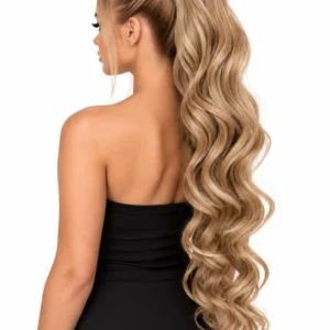 BOMELLE Loose Curl Claw Clip #8 55 cm blondikas-pruun lokkis hobusesaba pikendus klambriga